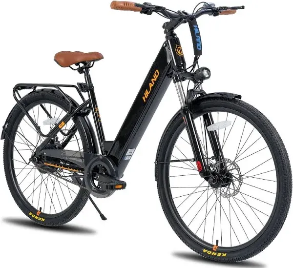 HILAND Electric Bike for Adults with 500W Motor, 26 Inch Men Women Commuter EBikes, 20MPH Electric Bicycle, Front Suspension, Step Through, Multicolor