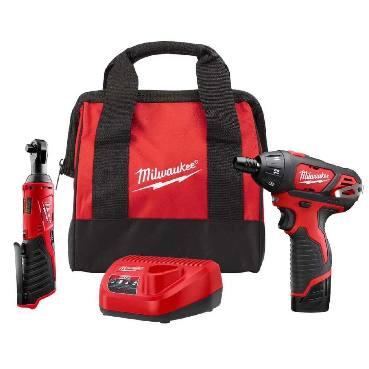 Milwaukee 2401-21R M12 12V Li-Ion Screwdriver &amp; 3/8&#034; Ratchet Kit w/ Battery NEW!