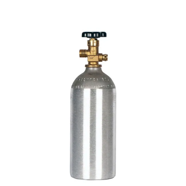 New 2.5 lb. Aluminum CO2 Cylinder Tank with CGA320 Valve DOT Stamped TC Approved