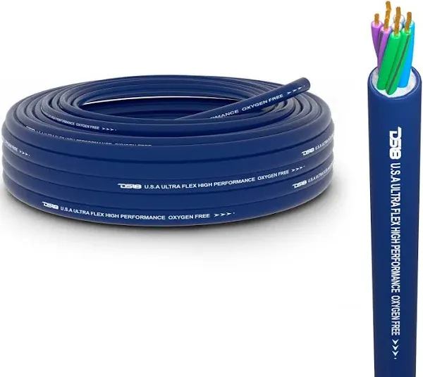 25 Ft 9 Conductor Speed Wire 18 Gauge CCA Color Coded Blue Flexible Casing DS18