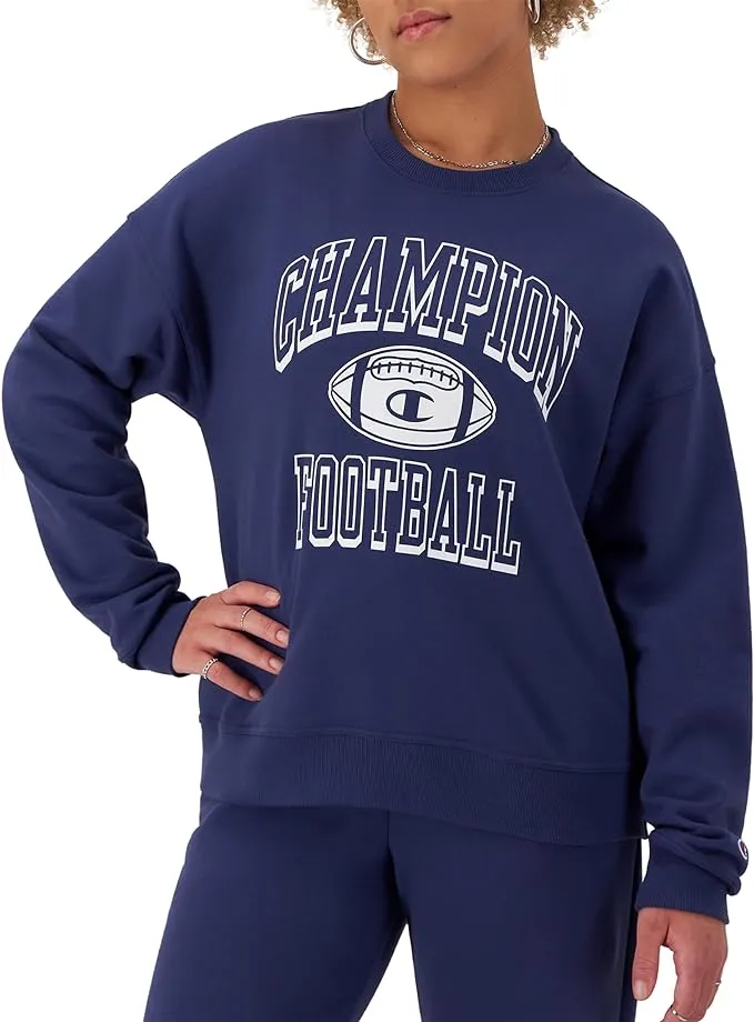 Champion Women's Sweatshirt, Powerblend, Crewneck for Women, Script (Plus Size Available)