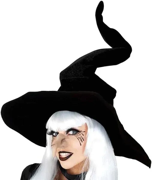 Large Wicked Witch Hat for Women Black Halloween Party Masquerade Cosplay Costume Accessory Adult