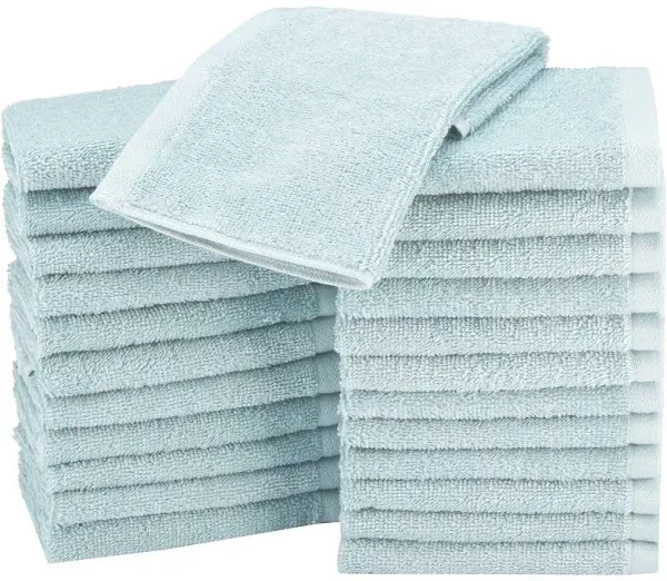 Amazon Basics face Towels for bathroom 100% Cotton Extra Absorbent washcloth