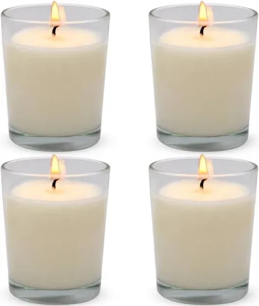 Stonebriar 48 Pack Unscented Long Burning Wax Filled Votive Candles