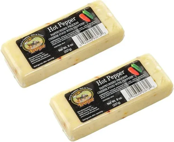 Troyer Cheese Green Onion Flavor Cheese Shelf Stable Pasteurized 8 Oz Pack of 2