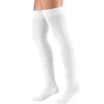 Truform 30-40 mmHg Compression Stockings for Men & Women, Thigh High Length, Dot-Top, Closed Toe, Black, Medium