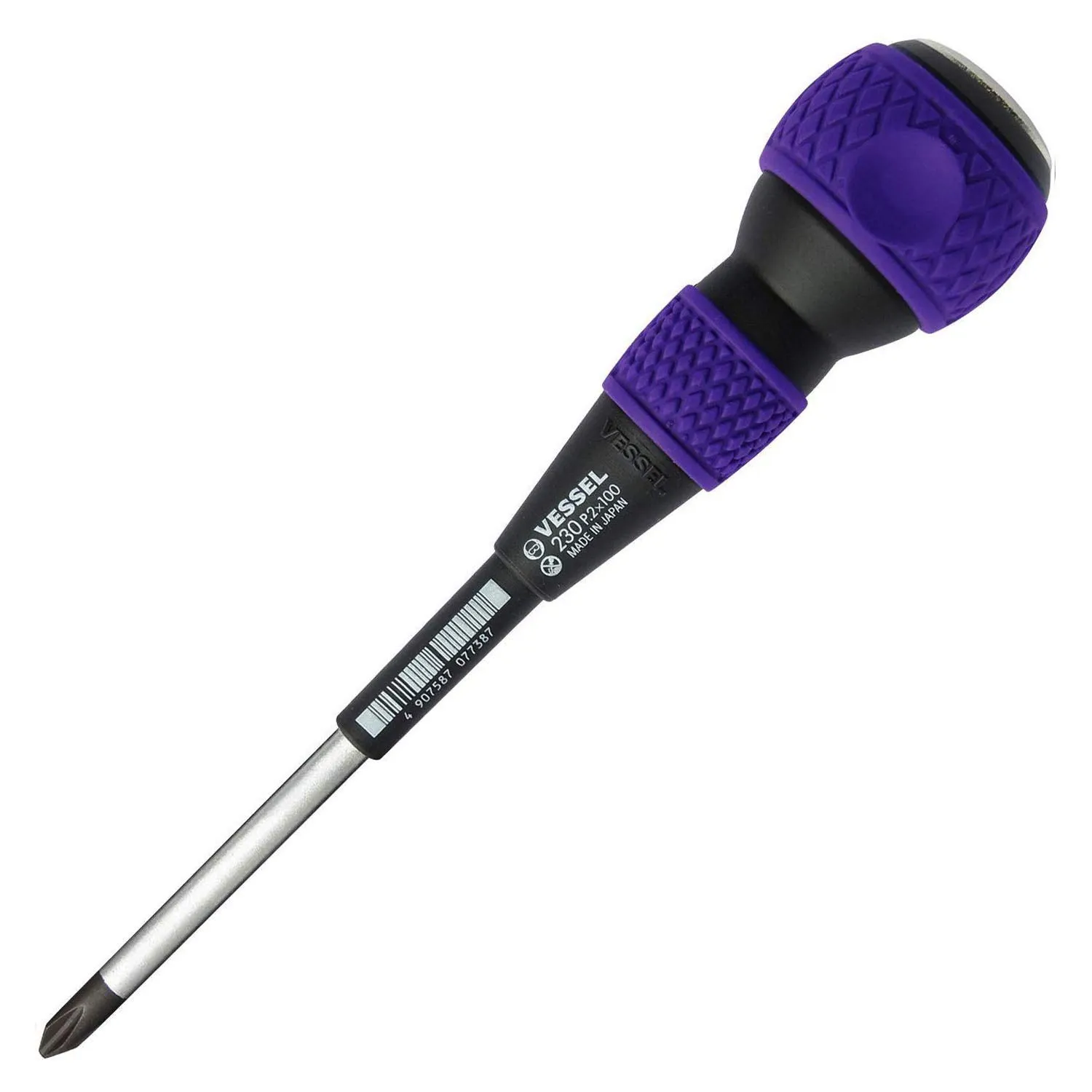 VESSEL Ball Grip Tang-Thru Screwdriver +1x75 (3&#034;) No.230 230P175