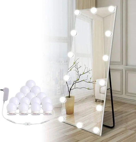 Brightown Hollywood LED Vanity Lights Strip Kit, with 14 Dimmable Light Bulbs for Full Body Length Mirror and Bathroom Wall Mirror, Plug in Mirror