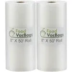 FoodVacBags 50' Rolls Commercial Vacuum Sealer Bags