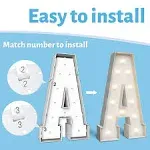 4FT Marquee Light Up Letters B,Party Decoration Large Marquee Light Up Letters with Weighted Water Bag,Pre-cut Foam Board Set Can Be Used for Birthdays,Weddings,Baby Anniversaries