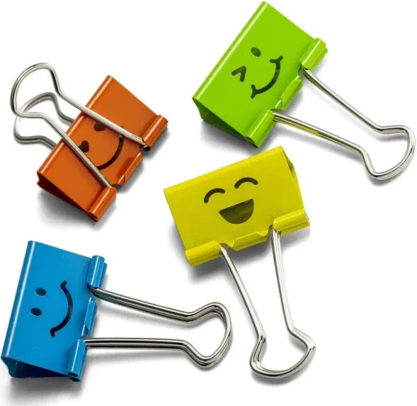 Officemate Smiling Face Binder Clips