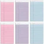 Tops Prism Plus Colored Legal Pads, 5 x 8, Pastels, 50 Sheets, 6