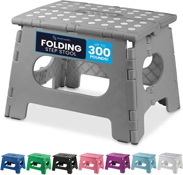 Folding Lightweight Step Stool is Sturdy Enough to Support Adults and Safe En...