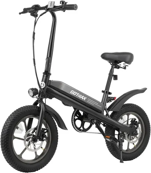 Gotrax S3 Electric Bike, 16x3.0 Fat Tire Electric Bicycle Adults, 750W Peak Motor, Max Range 25 Miles, Up to 20 Mph, Removable Battery, Adjustable Seat, Folding Electric Bike for Adults/Teens 13+