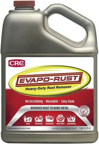 CRC Evapo-Rust, Heavy-Duty Rust Remover, Reusable, Acid-Free, Non-Corrosive, Wat