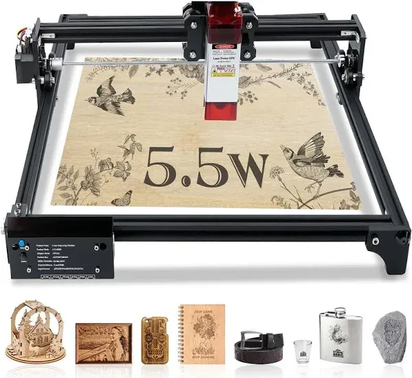 Laser Engraver, 5500 mW Output Power Laser Cutter, 40W Higher Accuracy Laser Engraving Machine, 400 * 400mm Laser Engraver Machine, Laser Engraver for Wood,Fabric, Acrylic, etc,Laser Class 4