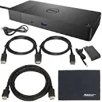 Dell Performance Dock WD 19S WD19S (WD19S180W) 180W Docking Station with 130W Power Delivery + ZoomSpeed HDMI Cable + 2 x ZoomSpeed DisplayPort Cables + Starter Bundle