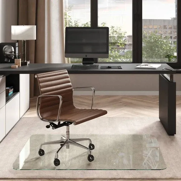 Vitrazza 46" x 60" Glass Office Chair Mat