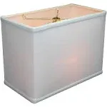 Rectangular Drum Lampshade (6.5x12) X 9 White Linen Modern Contemporary