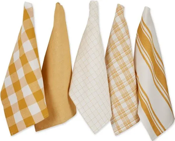  Everyday Basic Kitchen Collection Large Woven Cotton Dishtowel/Tea Honey Gold