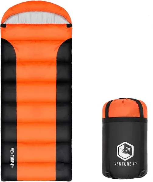 VENTURE 4TH Backpacking Sleeping Bag – XXL, Double and Single Sizes - Lightweight Warm & Cold Weather Sleeping Bags for Adults, Kids & Couples – Ideal for Hiking, Camping & Outdoor Adventures