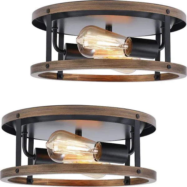 2 Pack Farmhouse Ceiling Light Fixture,Super Bright E26 Base 2-Light Hallway ...