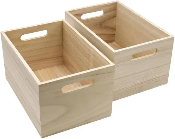 Sorbus Unfinished Wood Crates Organizer Bins Decorative Wooden Boxes 4-Pack