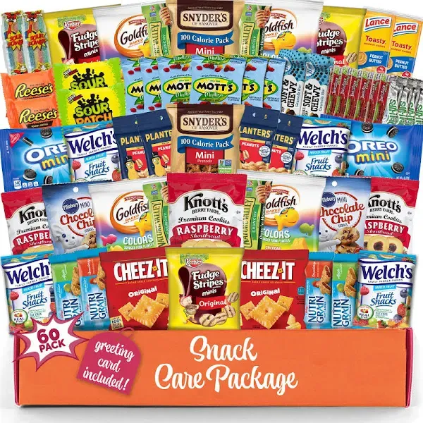 Snack Box Care Package Variety Pack Snack Pack 60 Count