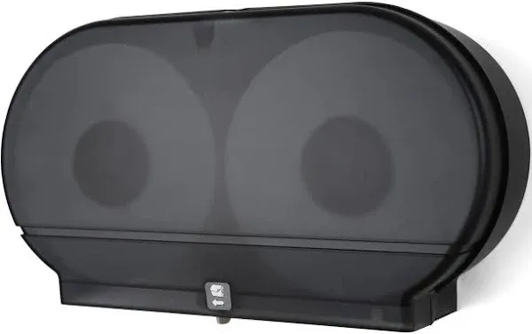 Palmer Fixture RD0027-02F Twin Jumbo Tissue Dispenser with Core Adaptor, Black Translucent