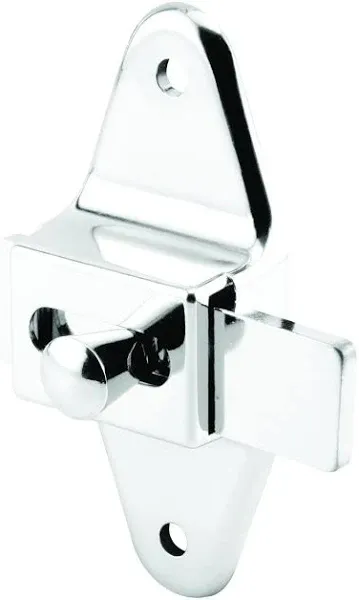 FHC 6566602 Door Slide Latch Set - 1-1/4" - Pilaster - Zamak - Chrome - Inswing - Square (Single Pack)