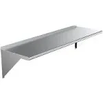 AMGOOD Classic 60&#034; x 18&#034; Kitchen Wall Shelf w/ Support Brackets Stainless Steel