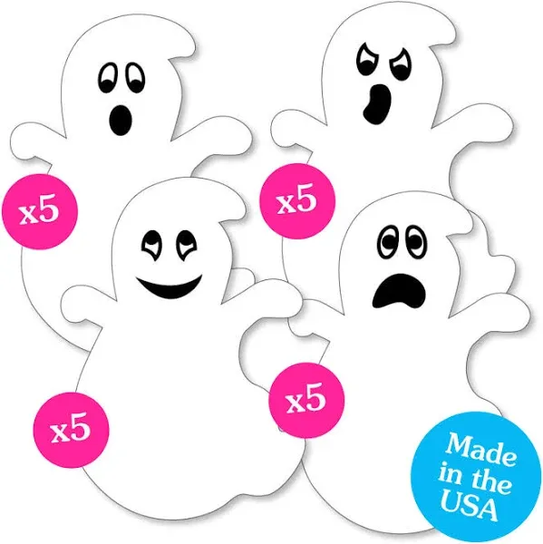 Big Dot of Happiness Spooky Ghost - Ghost Decorations DIY Halloween Party Essentials - Set of 20