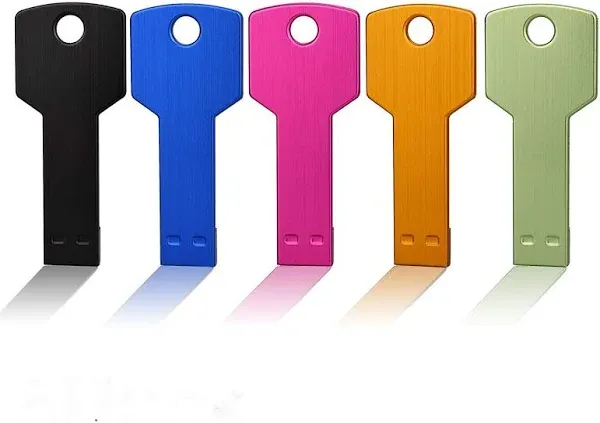 JUANWE 32GB USB Flash Drive 5 Pack 2.0 USB Key Jump Drive Cute Flash Drive Thumb Drive Waterproof Portable Metal Memory Sticks for Computers Zip Drive Pendrive