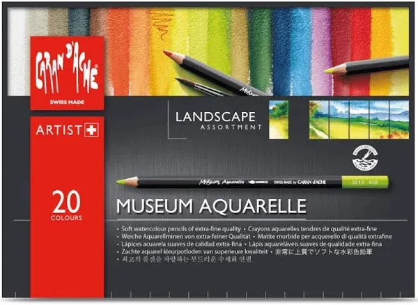 Caran d'Ache Museum Aquarelle Pencil Set of 20 - Landscape Assortment