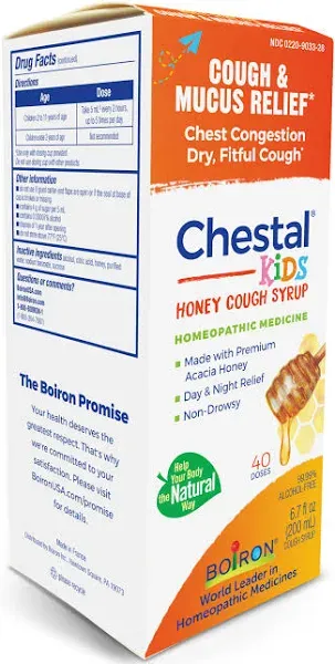 Boiron Chestal Kids Honey Cough Syrup Homeopathic for Coughs &amp; Congestion 6.7 oz