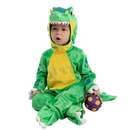 Spooktacular Creations Green T-Rex Costume, Dinosaur Jumpsuit Jumpsuit for Toddler and Child Halloween Dress Up Party