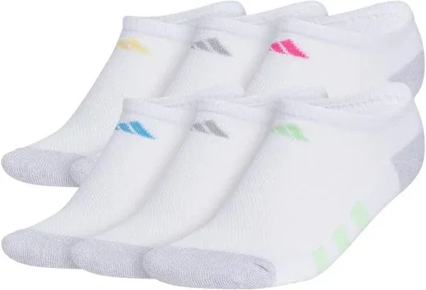 Girl's adidas 6-Pack Athletic Cushioned No-Show Socks