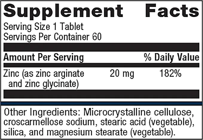 Zinc A.G. 60 Tablets