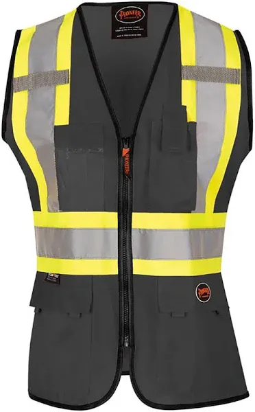 Pioneer Safety Vest for Women With Pockets - Hi-Vis Reflective Tape - For Construction