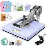 AKEYDIY Heat Press, 15x15 Slide Out Heat Press Machine for T Shirts, Digital Clamshell Heat Transfer Machine for Sublimation, Industrial Shirt Printer for Canvas, Pillows, Coasters, Puzzles (Purple)