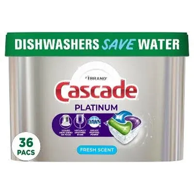 Cascade Dishwasher Detergent, Fresh Scent, ActionPacs