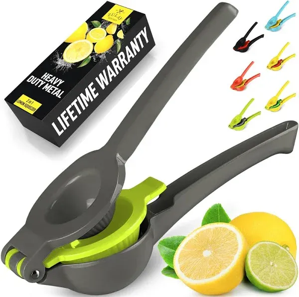 Zulay Kitchen Premium Quality Metal Lemon Squeezer, Citrus Juicer, Manual Press - Yellow