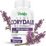 Parker Naturals Pure Corydalis Natural Relief to Alleviate Minor Aches Extract - 1,000 mg per Serving - 120 Premium Corydalis Capsules