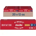 Barilla Al Bronzo Bucatini Pasta 12 oz. (Pack of 20), Bronze Cut Pasta Created from a Reserve Batch Durum Wheat, Non-GMO, Kosher