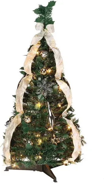 3&#x27; Silver &amp; Gold Pull-Up Tree by Holiday Peak&#x2122;