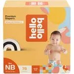 Hello Bello Premium Baby Diapers, Infant Size NB Honeysuckle 76ct (Select for More options)