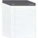 Office Depot Professional Legal Pad, 8 1/2in. x 11 3/4In, Legal Ruled, 50 Sheets per Pad, White, Pack of 8 Pads, 99528