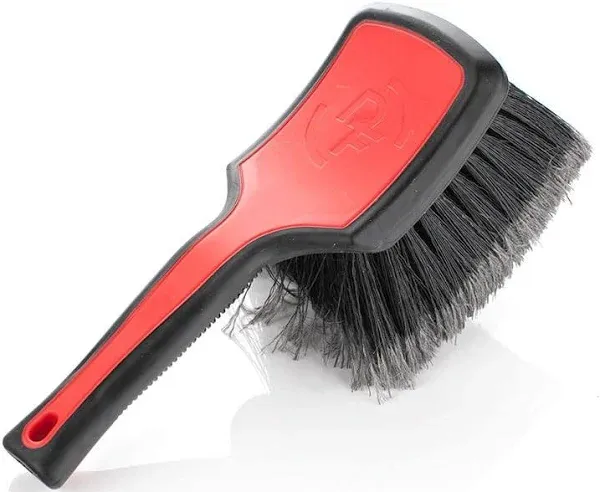 Detail Factory - ProGrip Wheel Face Brush - Ergonomic ProGrip Handle - Soft Flagged-Tip Bristles - Red & Black