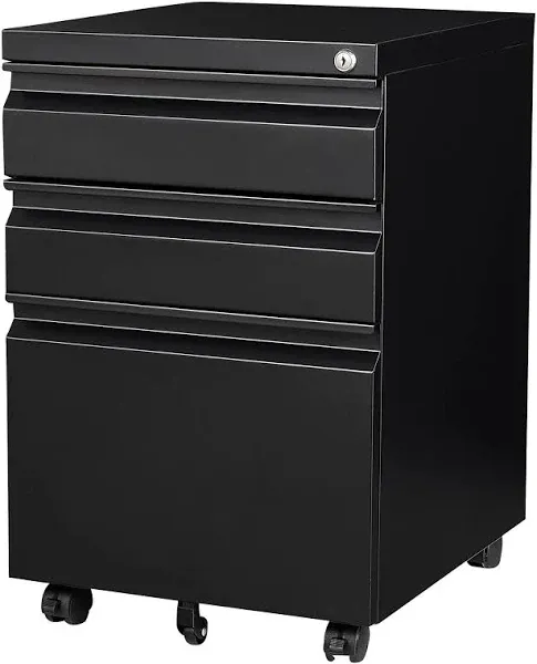 3 Drawer Mobile File Cabinet, Under Desk Storage Drawers File Cabinets