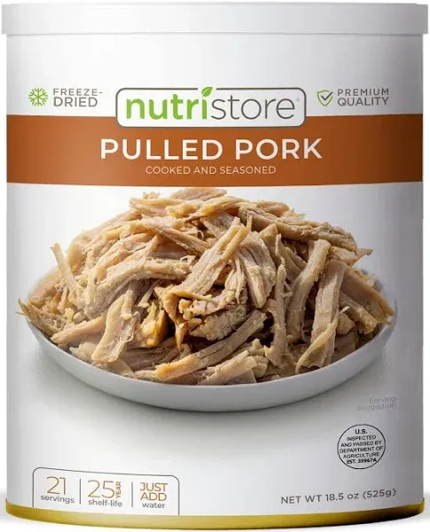 Nutristore Freeze Dried Pulled Pork  Pre-Cooked Shelf 18.5oz